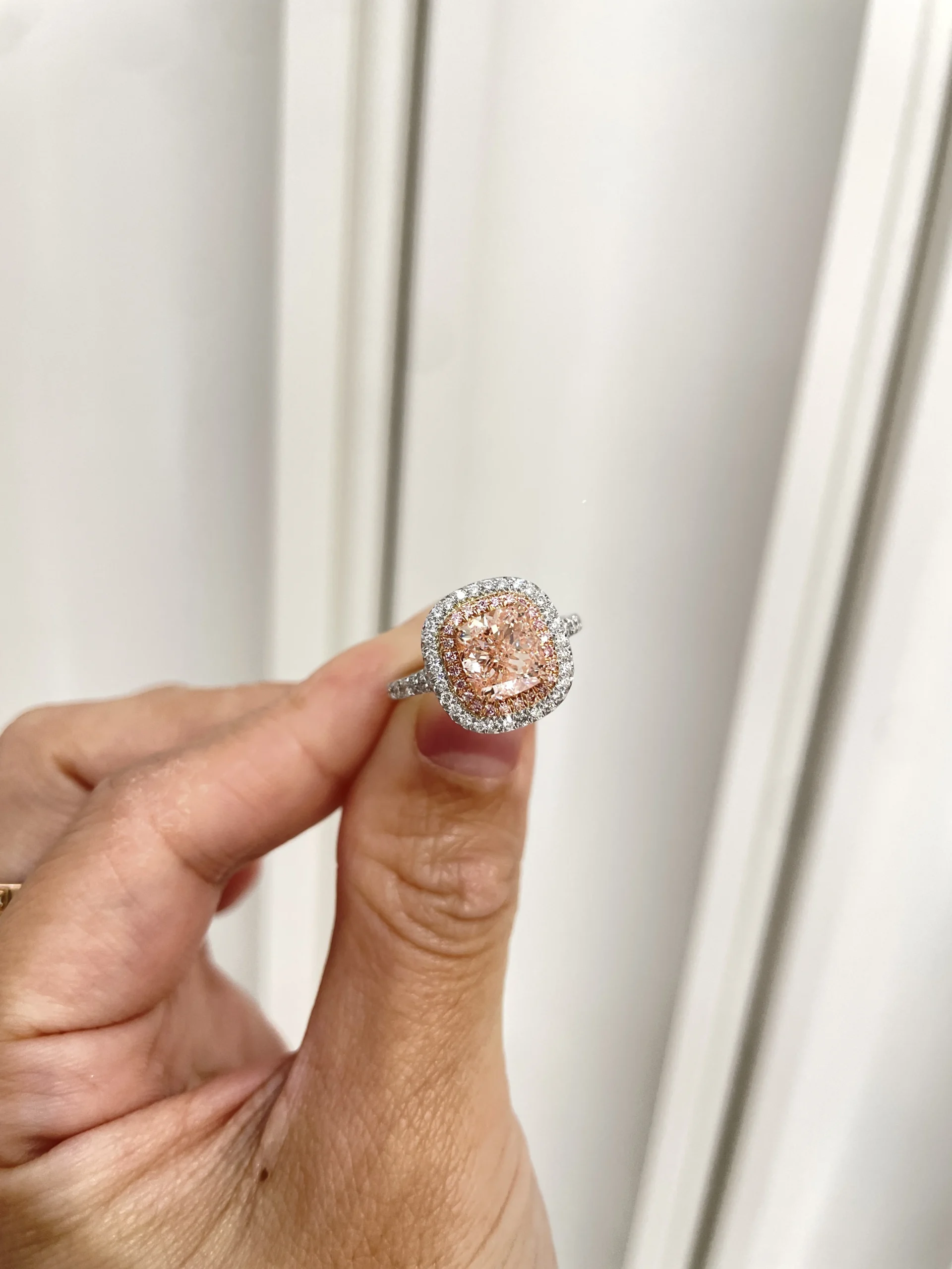 customizable igi certified 2ct pink cushion cut diamond ring, 14k/18k gold engagement ring, an elegant diamond ring customizable igi certified 2ct pink cushion cut diamond ring, 14k/18k gold engagement ring, an elegant diamond ring