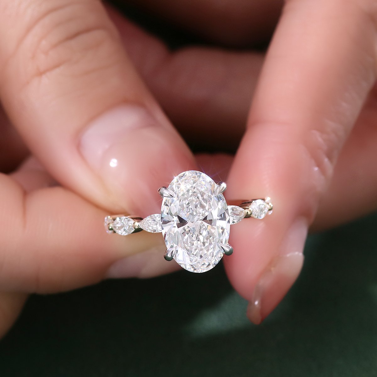 customizable oval cut diamond ring, 18k gold platinum laboratory diamond ring, engagement luxury ring for women customizable oval cut diamond ring, 18k gold platinum laboratory diamond ring, engagement luxury ring for women