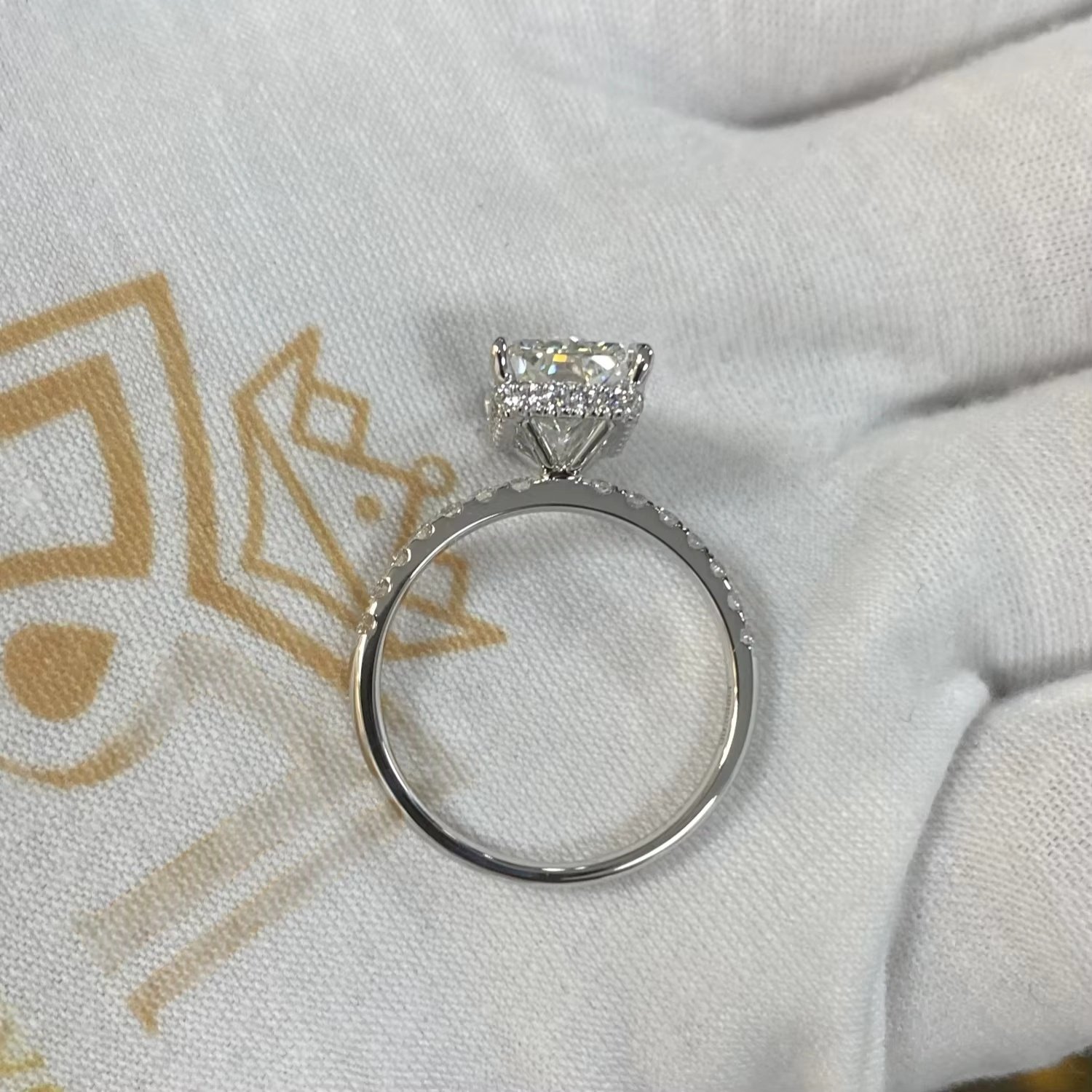 customizable radiation cut laboratory diamond ring, 18k gold white gold classic 4 prong igi certified engagement diamond ring customizable radiation cut laboratory diamond ring, 18k gold white gold classic 4 prong igi certified engagement diamond ring