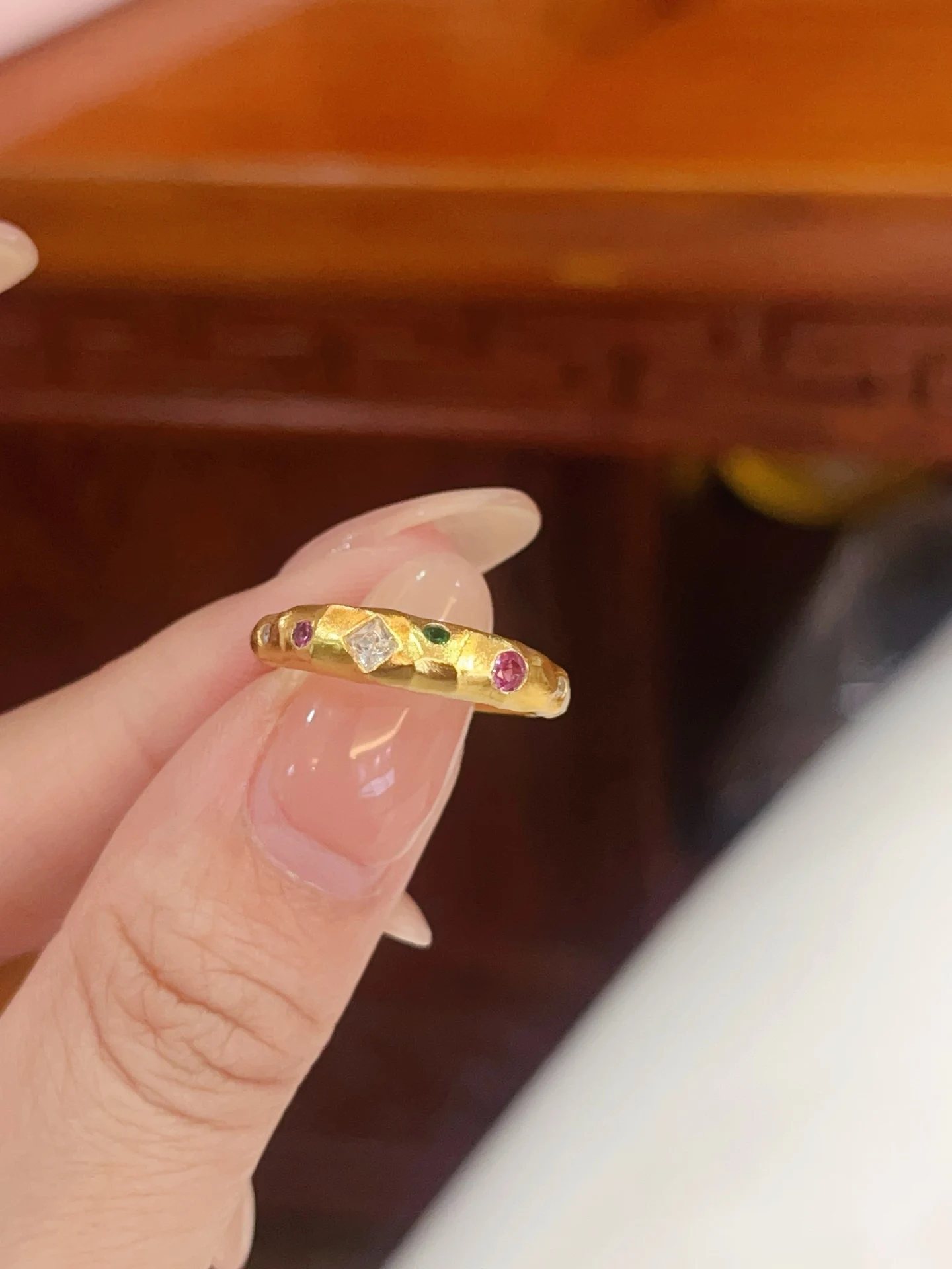 18k gold plated ring, ring made of 925 silver, exquisite diamond ring set with colorful zirconia a popular souvenir on tiktok 18k gold plated ring, ring made of 925 silver, exquisite diamond ring set with colorful zirconia a popular souvenir on tiktok