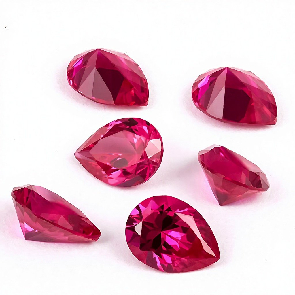 lab created ruby pear shaped water drop artificial regenerated red stone for ring making lab created ruby pear shaped water drop artificial regenerated red stone for ring making